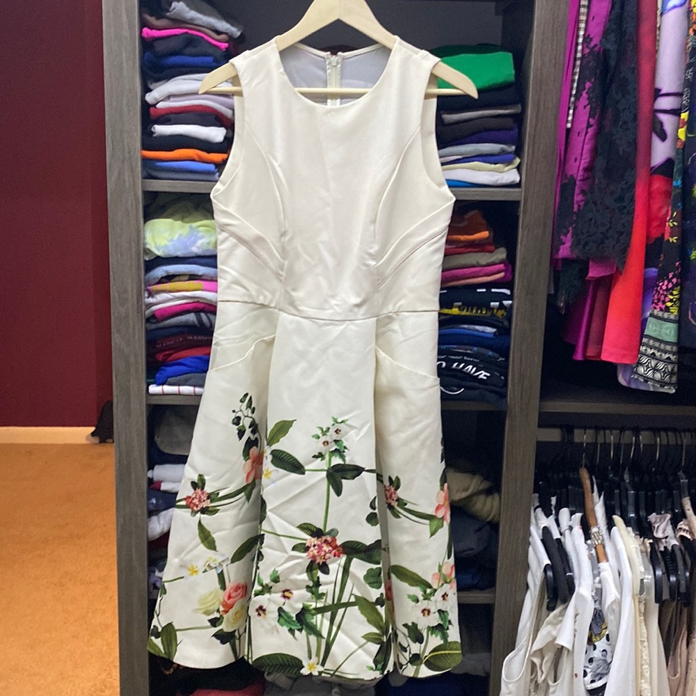 Ted Baker crème floral dress